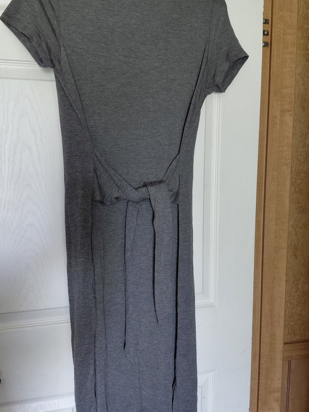 Time and Tru Gray Tie-Waist Maxi Dress